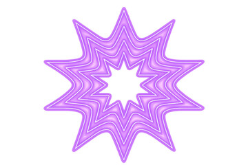Aufkleber - Translucent purple star shape with wavy contours, offering contemporary graphic design accent against clean white background
