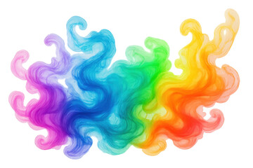Leinwandbilder - Vibrant smoke swirling dynamically, generating abstract patterns against transparent background, expressing creative energy