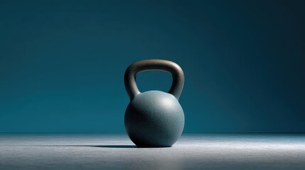 Poster - Minimalist Still Life Image of a Kettlebell Highlighting Fitness Equipment for Strength Training and Home Workouts in a Modern Setting with a Textured Surface