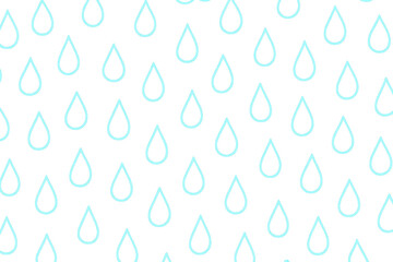 Poster - Seamless pattern of light blue water drops falling on a transparent background, ideal for projects related to rain, water, or purity