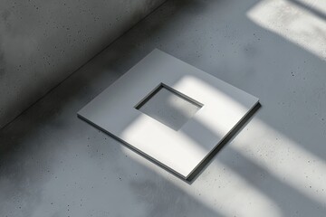 Fototapete - Ultra Quality Image of Logo Mockup on Textured Square Paper with 3D Rendering