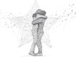 © nirabs_creative - Reunion Embrace: A touching graphic representation of a reunion, showing a comforting embrace set against a backdrop of a symbolic star. The image portrays a heartfelt moment.