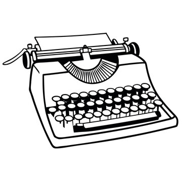 Vintage Typewriter Illustration Retro Writing Machine Graphic