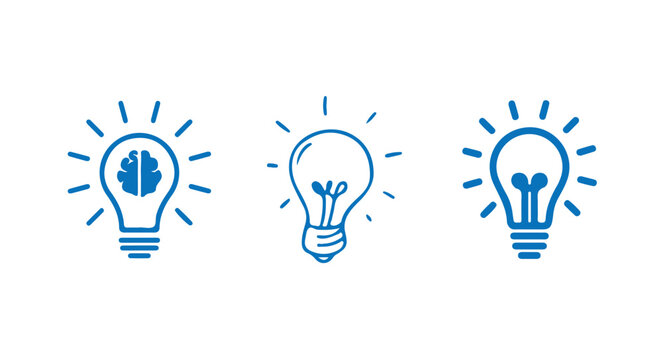 Idea Symbol Vector Set For Inspiration, Light bulb icon. Innovation, ideas, creativity, vector illustration eps 10.