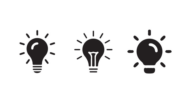 Minimal Idea Bulb Vector Icons, Light Bulb Idea Symbol Collection, vector illustration eps 10.