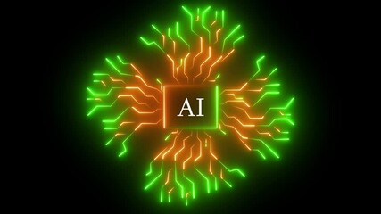 Wall Mural - Artificial intelligence circuit line style. Machine learning design. Smart network digital technology. circuit board in futuristic concept technology artwork for web, banne.