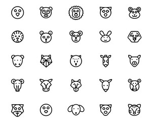 Poster - Modern geometric animal head collection featuring stylized representations of various creatures in a clean minimalist design aesthetic