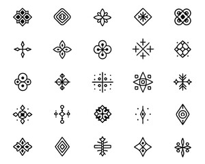 Poster - Contemporary neo tribal design elements featuring a sophisticated 3d halftone aesthetic in a monochromatic and cmyk color palette