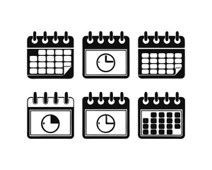 Poster - Comprehensive collection of diverse calendar symbols and planning elements featuring daily weekly and monthly views for organizational purposes