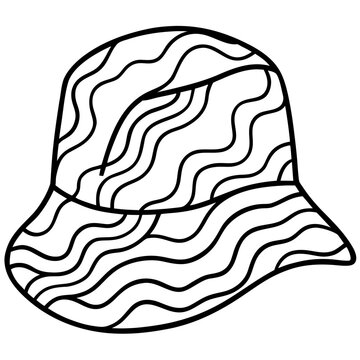 Abstract Wave Bucket Hat Vector
