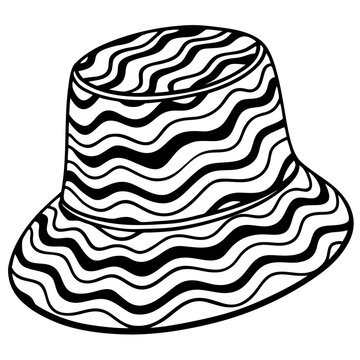 Abstract Wave Bucket Hat Vector
