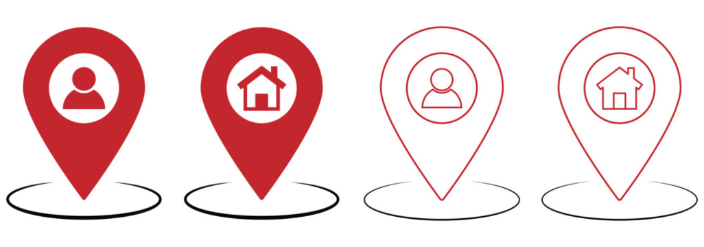 Location map pin icons set. Modern map marker collection. Pinpoint. Location pin icon.  GPS location symbol. eps 10