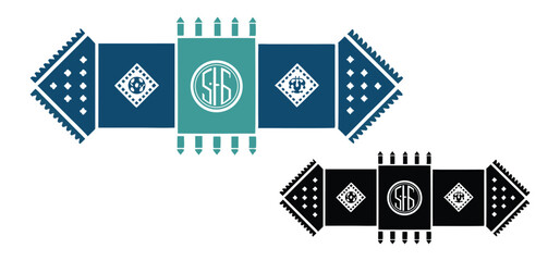 Poster - Vector illustration of an elegant traditional banner style design with decorative elements and emblem patterns