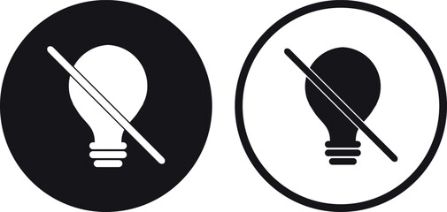 Poster - Light off icon set in two styles . No light icon . No idea icon . Vector illustration