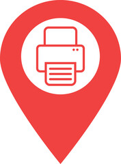 Poster - Printer map pointer icon . Printer location pin icon . Vector illustration