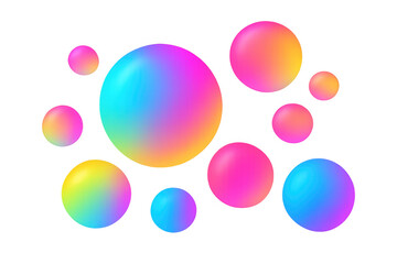 Aufkleber - Translucent gradient spheres hovering, forming dynamic geometric design with soft color transitions on clean backdrop