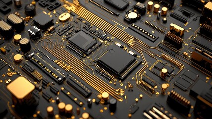 Aufkleber -  Exploring advanced circuit design techniques technology lab digital art modern environment close-up view innovation insights
