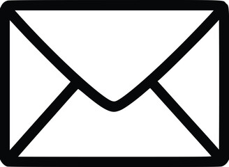 Leinwandbilder - Bold Black Vector Envelope Icon: Simple Mail Graphic Design