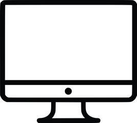 Leinwandbilder - Modern Desktop Computer Vector Icon: Minimalist, Bold, Black