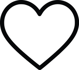 Leinwandbilder - Bold black vector heart outline; simple, elegant design.