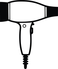 Leinwandbilder - Simple Vector Hair Dryer Icon: Minimalist Black Line Art