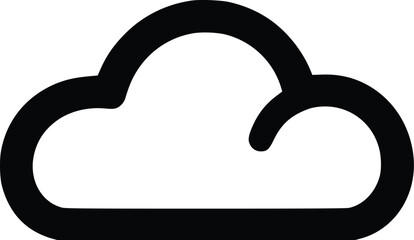 Poster - Bold Black Vector Cloud Icon: Simple Minimalist Design