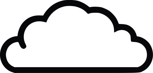 Leinwandbilder - Simple black vector cloud icon; minimalist, clean design.