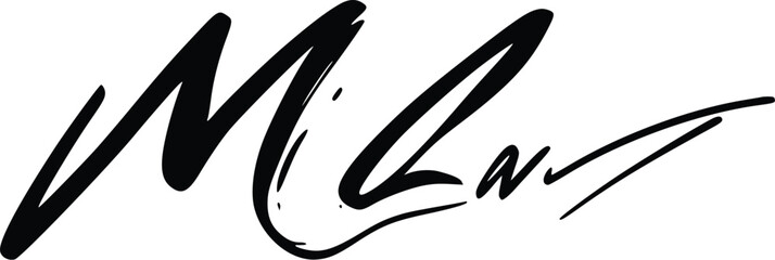 Poster - Modern ML initials vector logo: elegant, stylish, signature design.