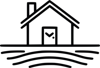 Leinwandbilder - Simple vector house icon: minimalist home design, serene mood.