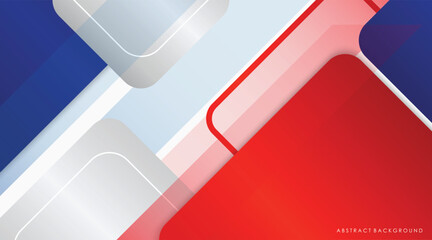 Fototapete - modern abstract background blue, red, white and silver colorful. vector design.