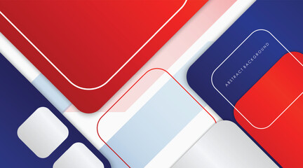 Fototapete - modern abstract background blue, red, white and silver colorful. vector design.