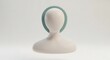 © Anindito - A minimalist rendering of a headless mannequin wearing a teal headband against a white backdrop.