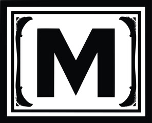 Poster - Bold Vector Letter M: Art Deco Style Monogram Logo Design