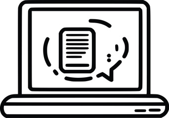 Leinwandbilder - Laptop Screen Vector: Document Glitch, Digital Error, Modern Style