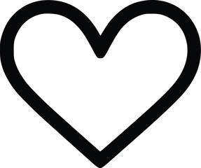 Leinwandbilder - Bold Black Vector Heart Icon: Simple, Minimalist Design