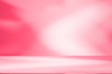 Aufkleber - Wall interior background, studio and backdrops show products.with shadow from window color pink background for text insertion and presentation interior decoration	