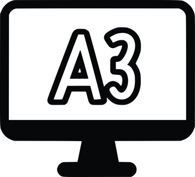 Bold Vector A3 Paper Size Displayed on Monitor Screen
