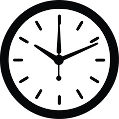 Leinwandbilder - Simple Black Vector Clock Icon: Minimalist Time Design