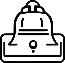 Leinwandbilder - Bold Black Vector Bell Icon: Notification Alert Design Element