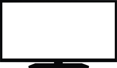 Leinwandbilder - Modern flat-screen TV vector illustration, simple black design.