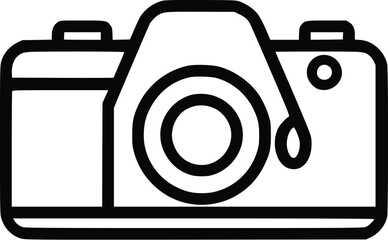 Leinwandbilder - Sleek Vector Camera Icon: Minimalist Line Art Design