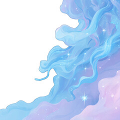 Wall Mural - Pastel nebula swirling in soft blue and pink