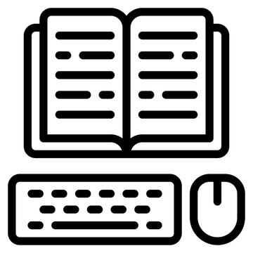 Learning Icon, Line style icon vector illustration, Suitable for website, mobile app, print, presentation, infographic and any other project.