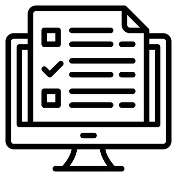 Online Exam Icon, Line style icon vector illustration, Suitable for website, mobile app, print, presentation, infographic and any other project.