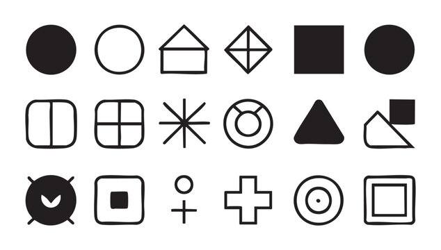 Isolated black vector icon set for web design