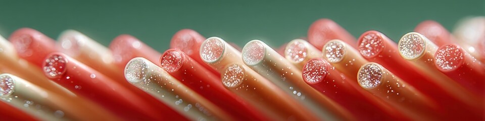 Leinwandbilder - High-Quality Modern Fiber Optic Cables with Data Transmission on Reflective Surface for Professional Tech Marketing and Fast Connectivity Campaigns