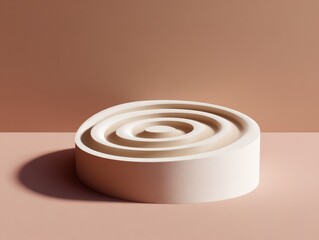 Aufkleber - Minimalist Spiral Sculpture with Soft Matte Texture in Neutral Tones for Modern Design and Creative Art Decoration Concept