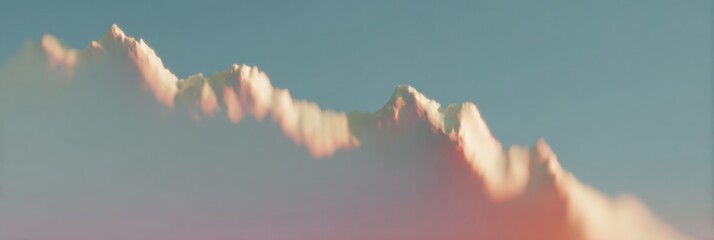 Poster - Abstract Soft Focus Clouds with Warm Pastel Colors Blending into Pink Sky, Minimalist Dreamy Landscape for Modern Creative Backgrounds