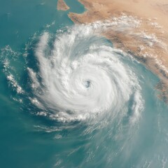 Aufkleber - Professional Satellite Image of Atlantic Hurricane Storm Alert Modern High-Quality Weather Tracking for Editorial and Scientific Marketing Campaigns