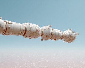 Aufkleber - Futuristic Space Station Docking in Earth Orbit with Advanced Mechanical Design for Innovation and Exploration in Space Technology Progress